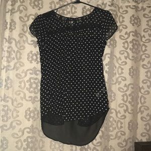 Sheer polka dot blouse